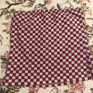 Red & White Checkerd Tube Top